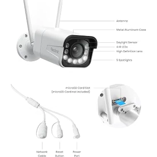 Reolink RLC-811WA 4K 8MP Wi-Fi 6 Okos Biztonsági Kamera 5X Optikai Zoommal