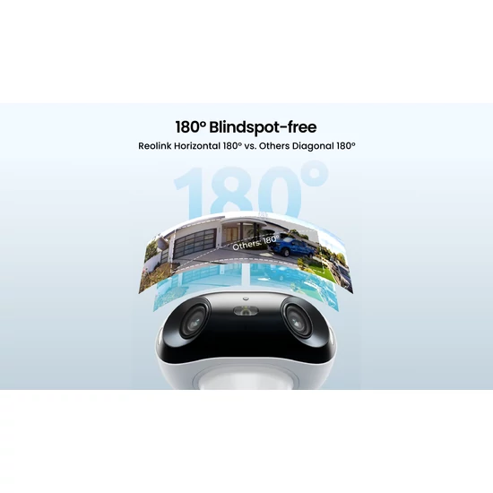 Reolink Argus 4 Pro 4K Kétszenzoros 180° Wi-Fi 6 Napelemes akkumulátoros Biztonsági Kamera