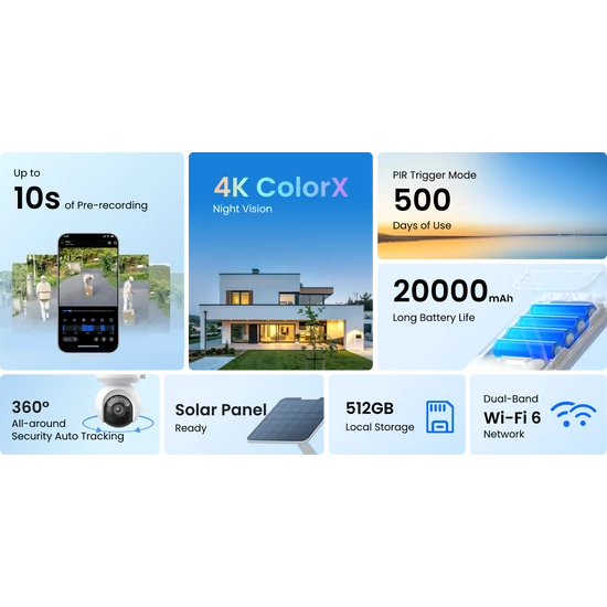 Reolink Altas PT Ultra 4K 360° Akkumulátoros, napelemes Biztonsági Kamera