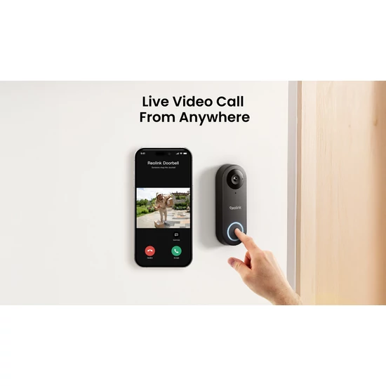 Reolink Video Doorbell WiFi 2K+ 5MP Okos Videós Kapucsengő (Beltéri Csengővel)