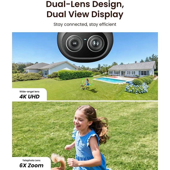 Reolink TrackFlex Floodlight WiFi 4K Dupla Lencsés PTZ Reflektoros Okos Kamera (3000lm)