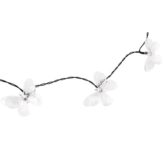 Napelemes LED girland 20 LED 580cm pillangó
