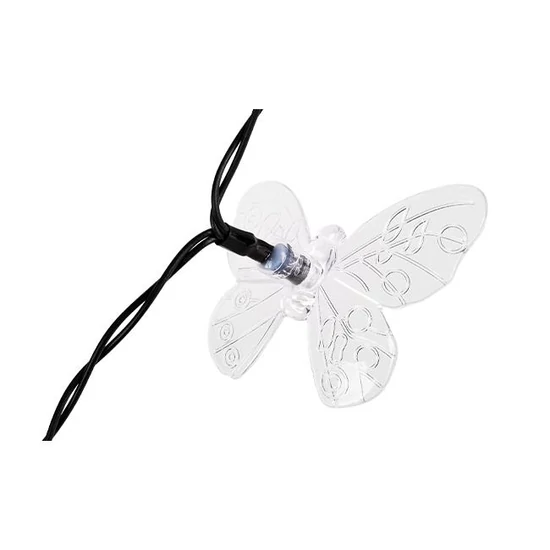 Napelemes LED girland 20 LED 580cm pillangó