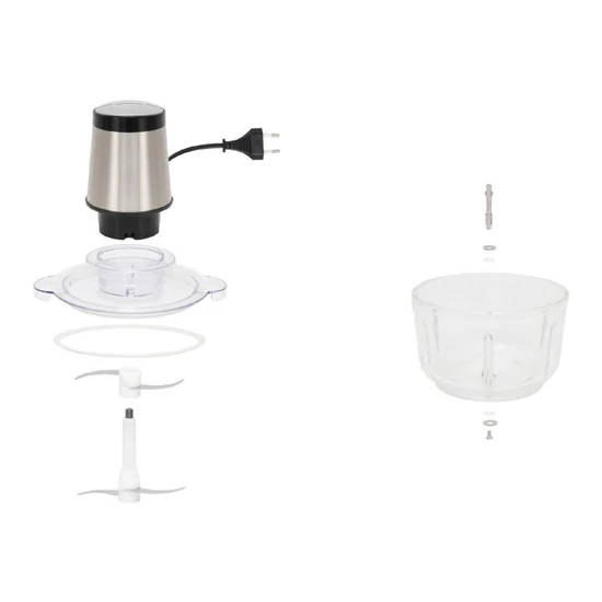 Home HGAP15 aprító, 400 W, 1,8 L üvegtál, 2 gomb, 2 sebességfokozat, STOP funkció, túlmelegedés elleni védelem, 2 kg HGAP15