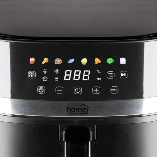 Home HGAF8 digitális air fryer, forrólevegős fritőz, 8 liter kapacitás, 2000 W, hőmérsékleti tartomány 80 – 200 °C HGAF8