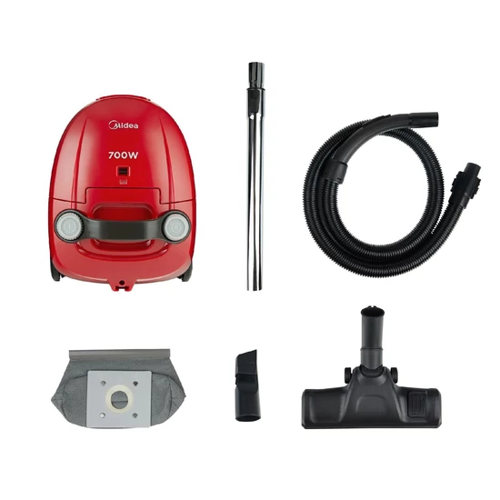 MIDEA MBO1PLRE porzsákos porszívó, 700 W, kompakt és könnyű, 1,5 literes porzsák, 5 m tápvezeték MBO1PLRE