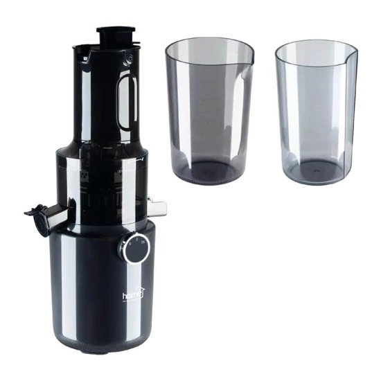 HOME HGSJ200 zöldség-gyümölcs lassú prés, 200 W, lassú fordulat, 800 ml-es tartály, vezetéktároló HGSJ200