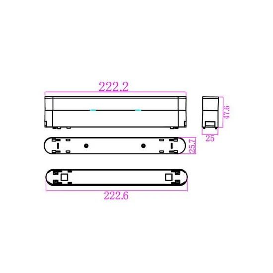 Luxo 48V alap Linea 12W fekete