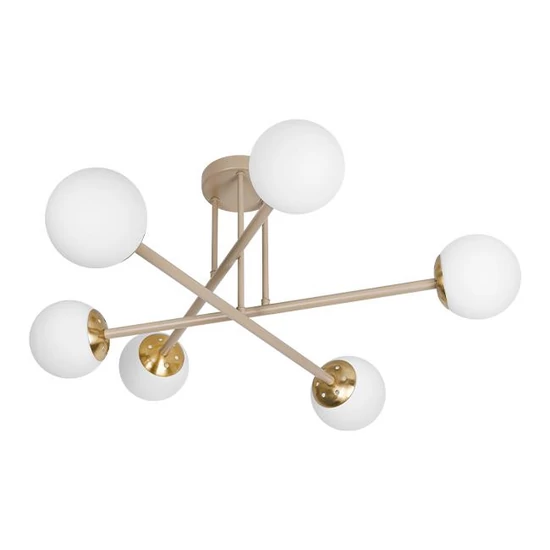 BALI 12 modern, 6-ágú bézs-arany csillár 74 cm-es átmérővel