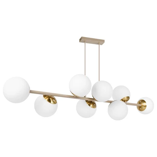 E27 Bali-12 függeszték 120cm x8 bézs+arany