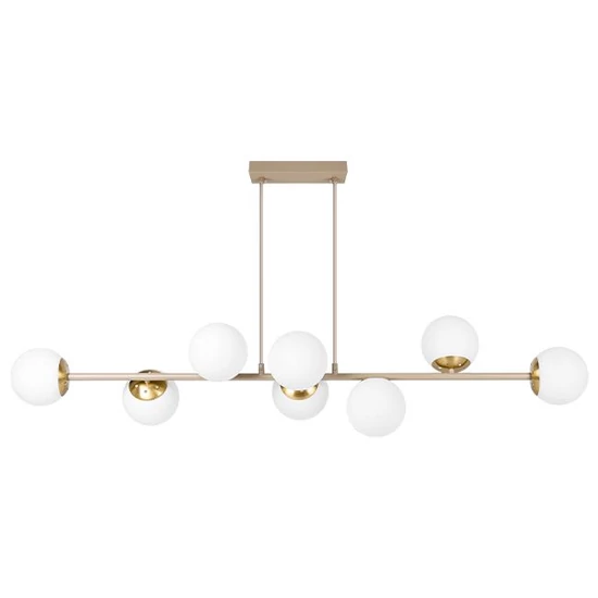 Bali-12 függeszték E27x8 120cm bézs+arany