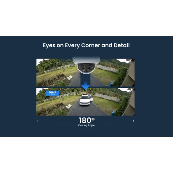 Reolink Duo 3V PoE 16MP Dual-Lens Ütésálló Kupola IP Kamera