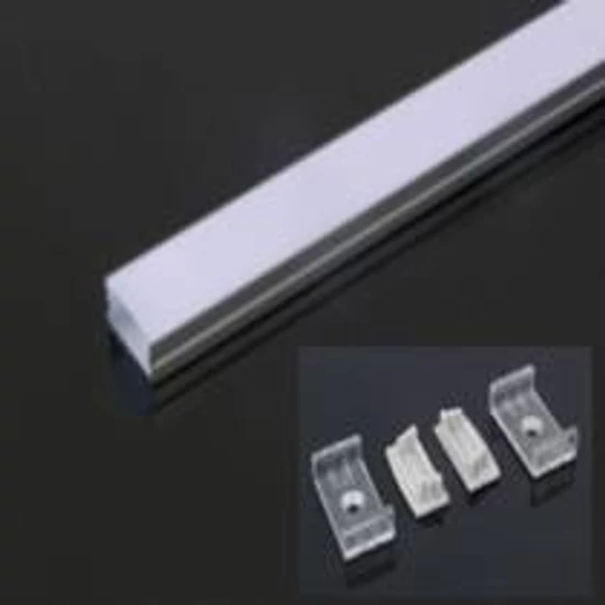 LED szalaghoz alu sín szett oldalfali sín 20mm-es szalaghoz 2fm+ opál takaró+4db rögzítő+2db végzáró
