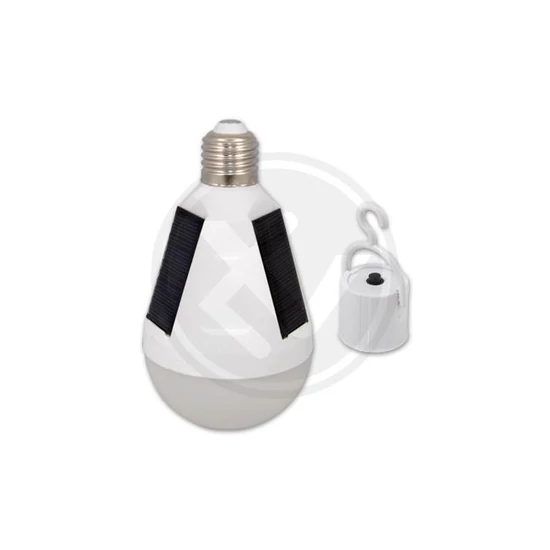 7W-os LED napelemes, izzó kapcsolóval 230V + solar