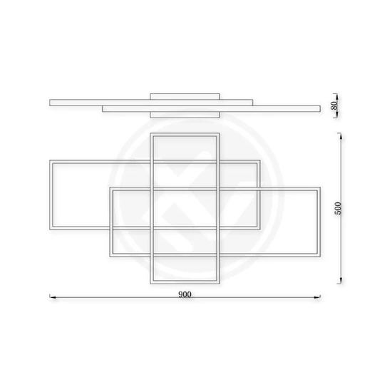Galaxis Hydra LED csillár 126W 90x50x8 cm fekete