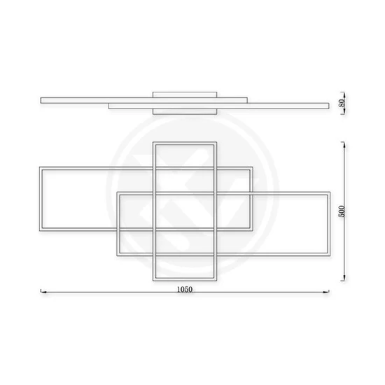Galaxis Pegaz LED csillár 105x50x8 cm 130W fekete