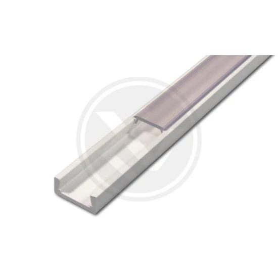 PVC profil led szalaghoz 16x7 sima fehér 2m átlátszó fedél