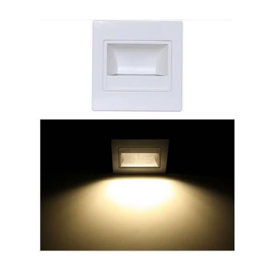 LED LÉPCSŐ VILÁGÍTÁS FEHÉR KERET 230V 1,5W TERMÉSZETES FEHÉR BESZERELŐ DOBOZZAL