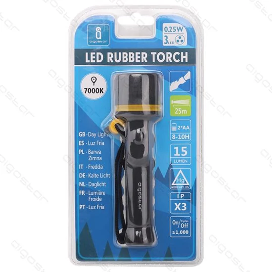 Led kézi elemlámpa 3 ledes 2xAA