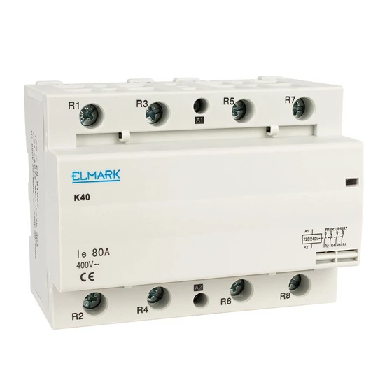 MODULÁRIS KONTAKTOR К40 80А 230V 3NO+1NC