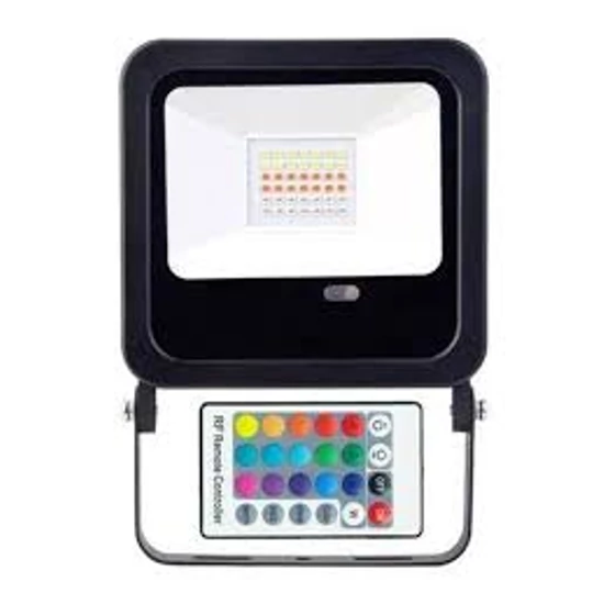 LED KÜLTÉRI, BELTÉRI REFLEKTOR FÉNYVETŐ RGBW SZÍNVÁLTÓ 220V 50W TÁVIRÁNYÍTÓS