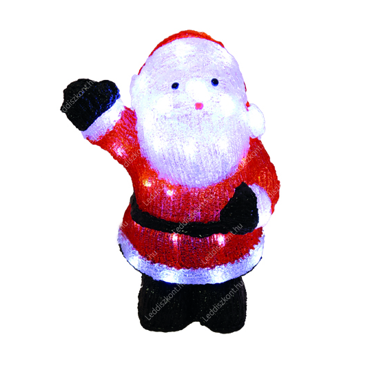 Karácsonyi télapó figura IP44, kültérre is! 36x23x40 cm, 48 db hideg fehér leddel, fekete lábbal