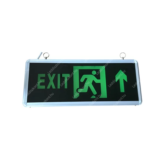 Led Exit lámpa, kétoldalas, 3W, 3H üzemidő, folyamatosan világít. Felfelé mutat.