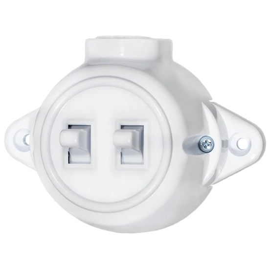ANTIQUE TWO BUTTON ONE WAY SWITCH 10А 250V WHITE