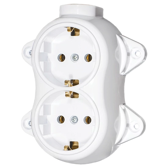 ANTIQUE DOUBLE SOCKET GERMAN TYPE 16А 250V WHITE