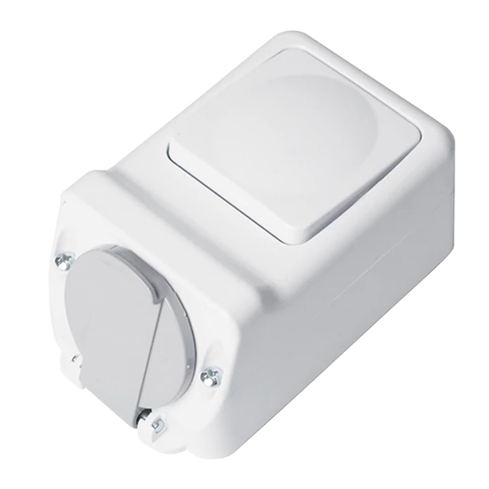 SOCKET+ONE BUTTON TWO WAY SWITCH 16А 250V, IP44