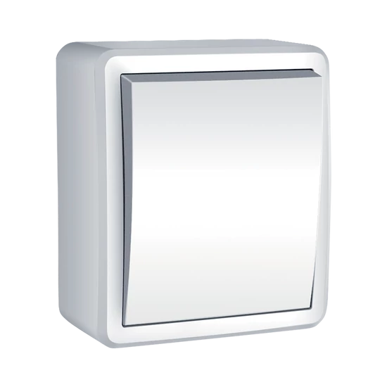 ONE GANG ONE WAY SWITCH IP44 WHITE