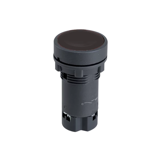 NYOMÓGOMB EL-EA25 1NO+1NC FEKETE