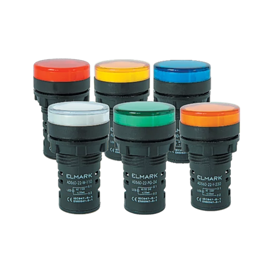 LED JELZŐLÁMPA AD56D-22-A-230 BOROSTYÁN 22mm 230 AC 