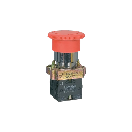 GOMBAFEJES NYOMÓGOMB TYPE BS 545 1NC+1NO PIROS