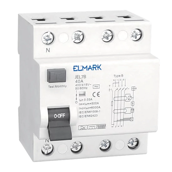 ELECTROMAG. RCCB JEL1B 10kA 4P TYPE B 80A/30mA