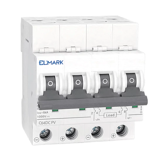 MCB DC64 6A 4P 6KA 1000V CURVE C FOR PV SYSTEMS