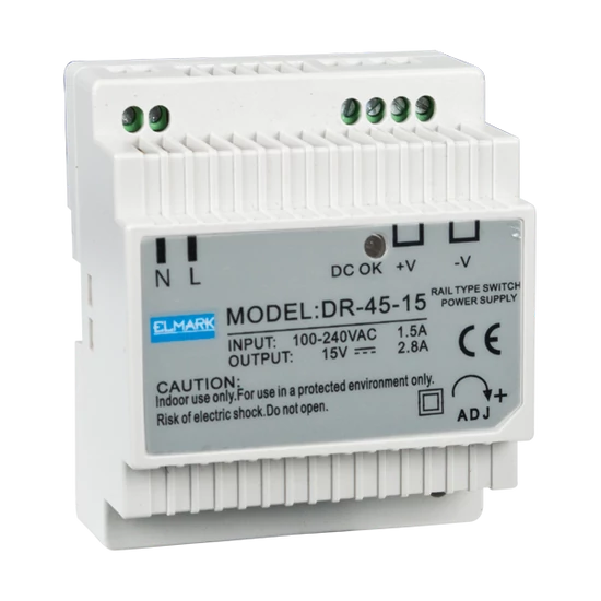 DR-45-15 BEMENETI 15V KIMENETI FESZÜLTSÉG
