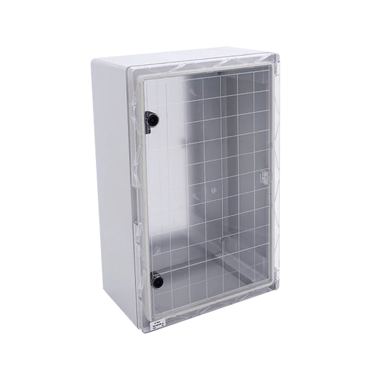 PLASTIC BOARD ABS 500x400x245 TRANSPARENT DOOR