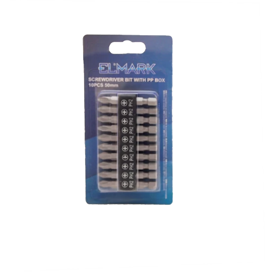 SCREWDRIVER BIT WITH PP BOX 10PCS 50mm