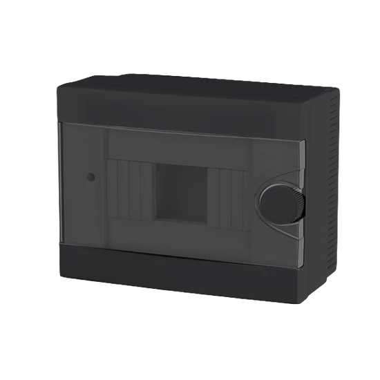 PLASTIC BOX FOR SURFACE MNT. 6 WAY (2-6), BLACK