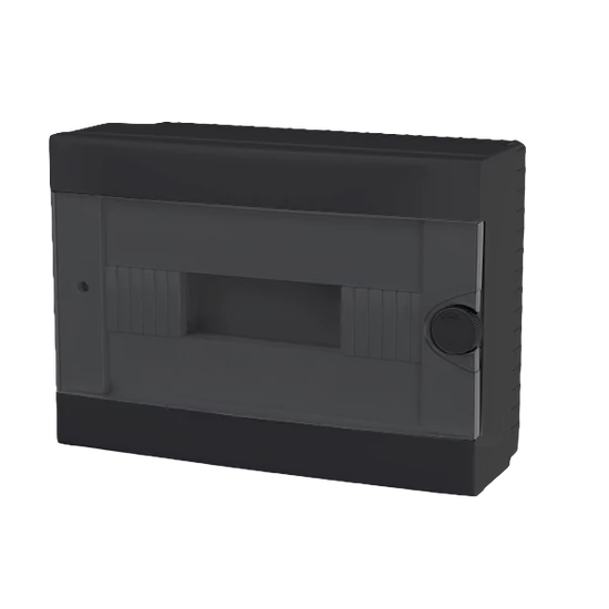 PLASTIC BOX FOR SURFACE MNT. 12 WAY, BLACK