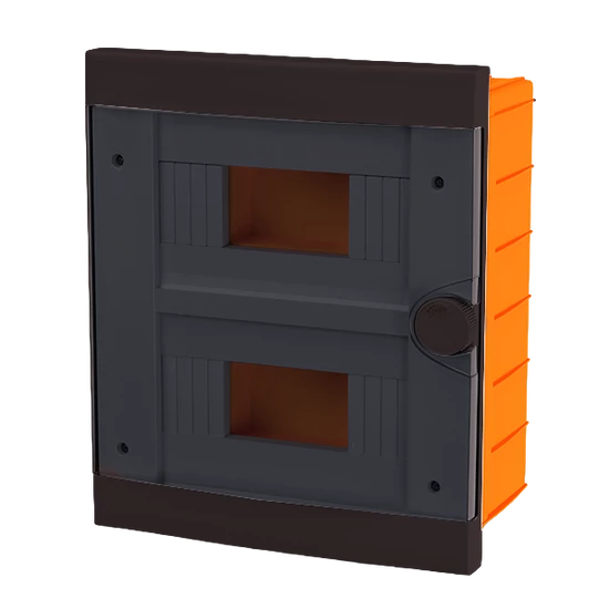 PLASTIC BOX FOR FLUSH MNT. 16 WAY (2X8), BLACK