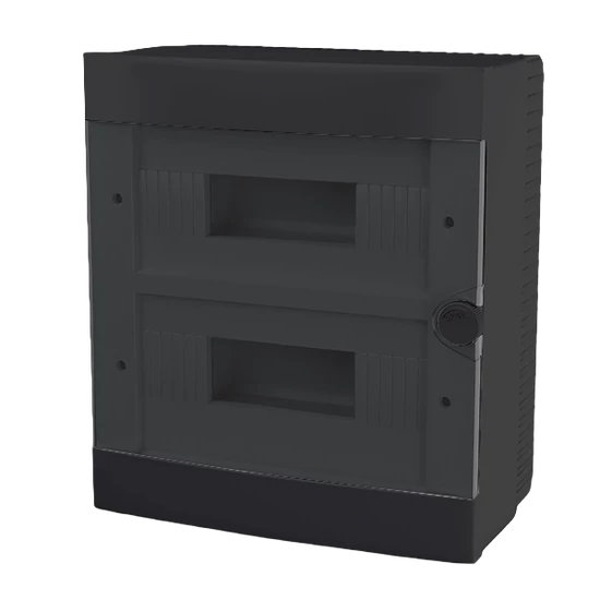 PLASTIC BOX FOR SURFACE MNT. 24 WAY (2X12), BLACK