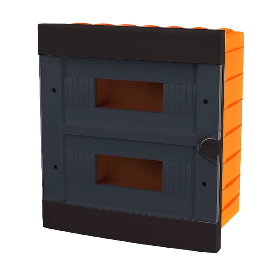 PLASTIC BOX FOR FLUSH MNT. 24 WAY (2X12), BLACK