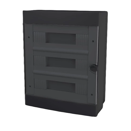 PLASTIC BOX FOR SURFACE MNT. 24 WAY (3X12), BLACK