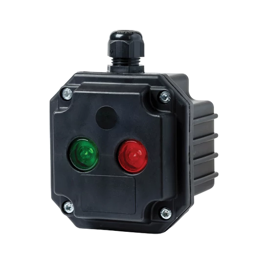 BOX WITH 1 RED LIGHT INDICATOR WITH 2 ENTRIES,IP65
