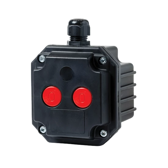 BOX SS- 2 STOP BUTTONS WHIT 1 ENTRY, IP65