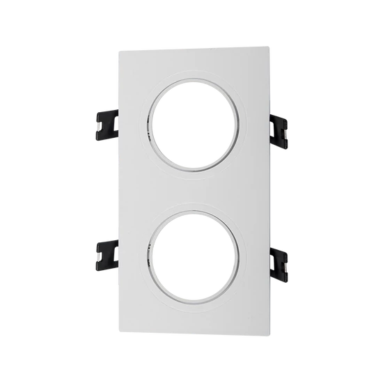 Square. Plastic downlight white double 93x173