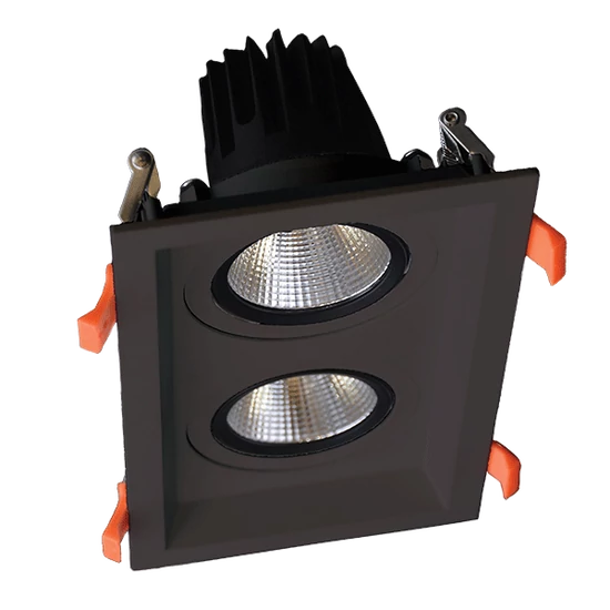 DOUBLE LED SPOT LIGHT 2X15W 230V 3000K BL+EMERGENCY KIT