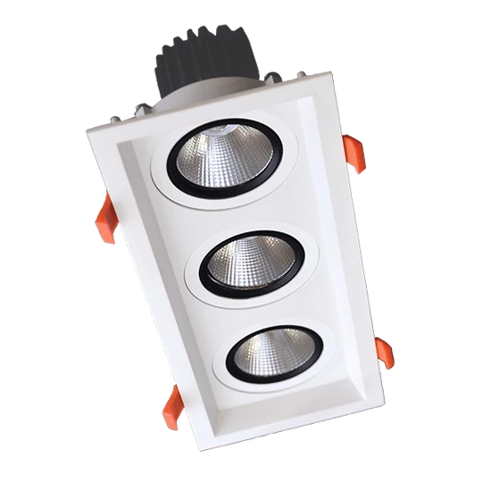 TRIPLE LED SPOT LIGHT 3X15W 230V 4000K WH+EMERGENCY KIT